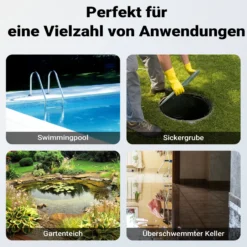 Wiltec Tauchpumpe mit Sensor 400 W, Tiefbrunnenpumpe mit 2 Modi, leistungsstarke Wasserpumpe 7300 l/h, Brunnenpumpe 7 m Förderhöhe & 7 m Tiefe