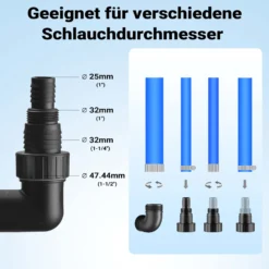 Wiltec Tauchpumpe 400 W, Schmutzwasserpumpe mit max. Fördermenge 6000 l/h, Pumpe zum Absaugen von Wasser max. Förderhöhe 7 m, Flachsaugpumpe für Keller