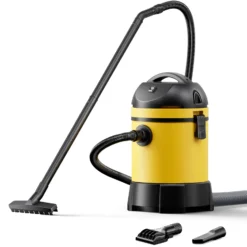 Wiltec Teichsauger 1400 W, 30 L Füllmenge, mit 2 Schläuchen, Poolsauger Schlammsauger Teichschlammsauger Nass Trocken Sauger mit Entleerungsautomatik
