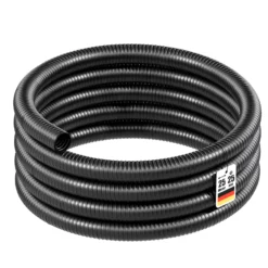 Wiltec Teichschlauch 25m, flexibel, 25mm (1") schwarz - Made in Europe, Saugschlauch Druckschlauch