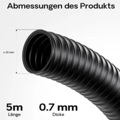 Wiltec Teichschlauch 5m, flexibel, 25mm (1
