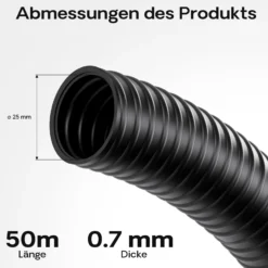 Wiltec Teichschlauch 50m, flexibel, 25mm (1