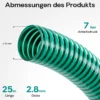 Wiltec Teichschlauch 25m, flexibel, 32mm (1 1/4") grün - Made in Europe, Saugschlauch Druckschlauch