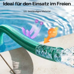 Wiltec Teichschlauch 25m, flexibel, 50mm (2") grün - Made in Europe, Saugschlauch Druckschlauch