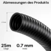 Wiltec Teichschlauch 25m Spiralschlauch 32 mm (1 1/4") schwarz, lichtundurchlässig, extrem biegsam Saugschlauch Druckschlauch
