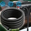 Wiltec Teichschlauch 25m Spiralschlauch 19 mm (3/4") schwarz, lichtundurchlässig, extrem biegsam, glatte Innenwand Saugschlauch Druckschlauch