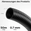 Wiltec Teichschlauch 50m Spiralschlauch 32 mm (1 1/4") schwarz, lichtundurchlässig, extrem biegsam Saugschlauch Druckschlauch