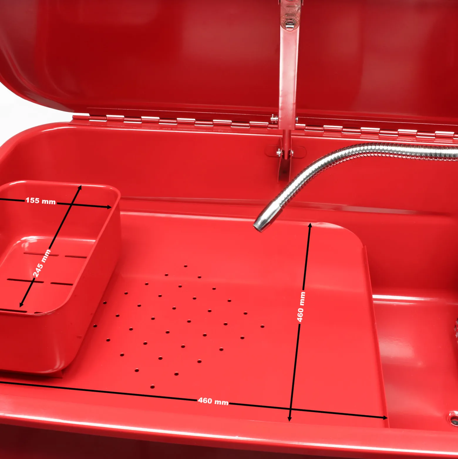 Wiltec Teilewaschgerät 80L aus Stahl Teilereiniger mit Pumpe inkl Kleinteilewanne Teilewaschbecken Teilewäscher Teile Wanne Waschgerät Waschbecken