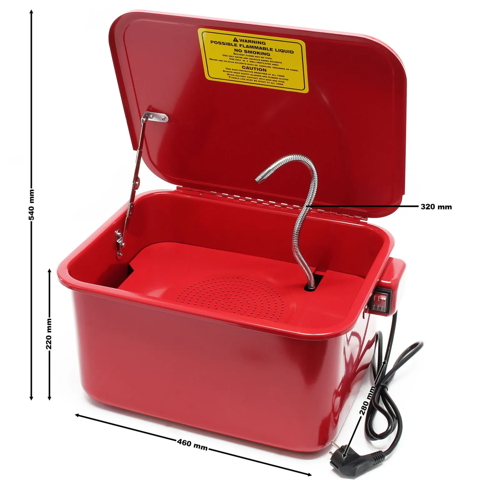 Wiltec Teilewaschgerät 13L aus Stahl 470x360x250mm Teilereiniger mit Pumpe inkl Kleinteilewanne Teilewaschbecken Teilewäscher Waschbecken