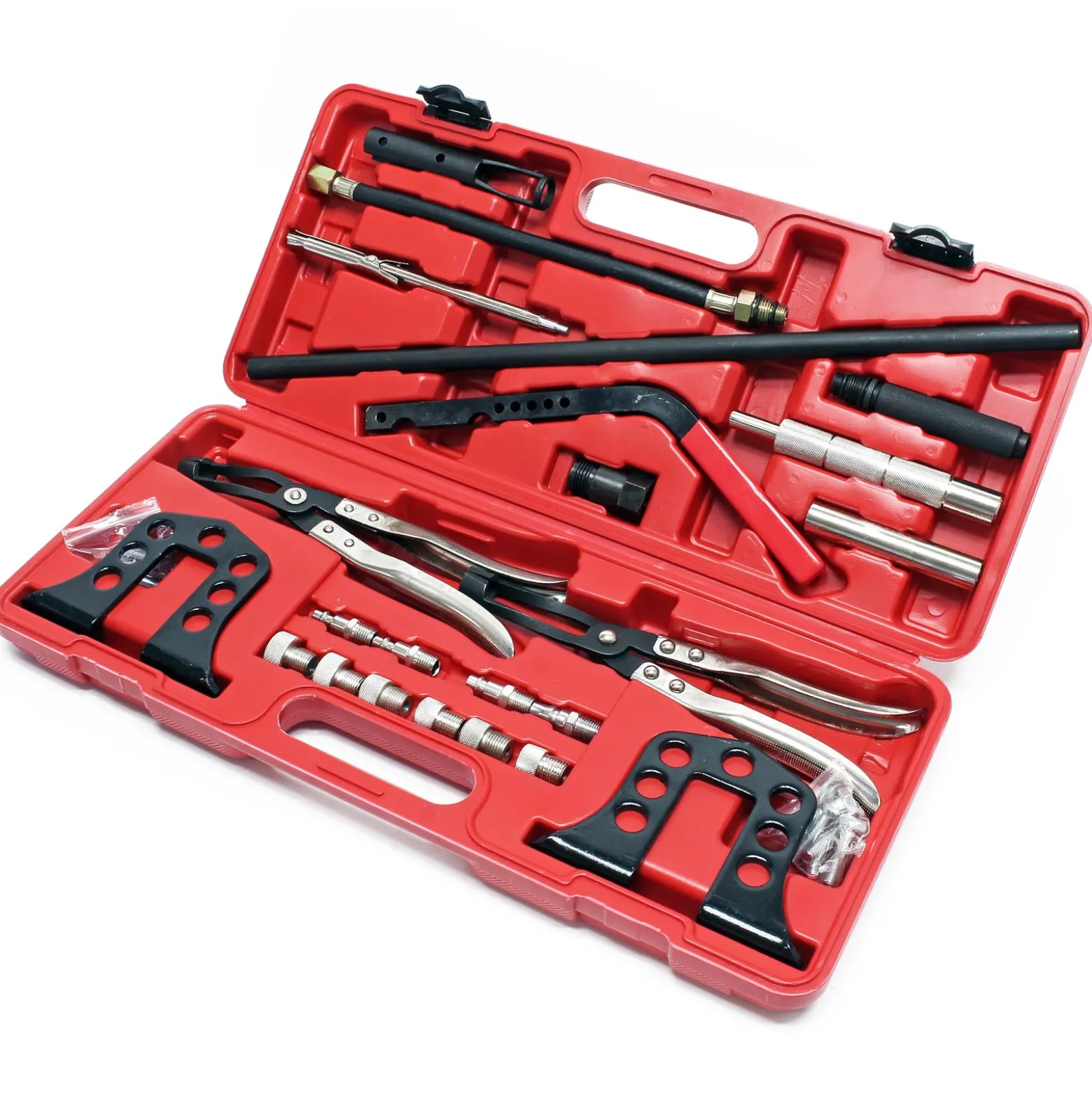 Wiltec 25 teiliges Druckluft Ventilfederspanner Ventilfeder Set, Federspanner für Ventilschaftdichtung, Montage und Demontage