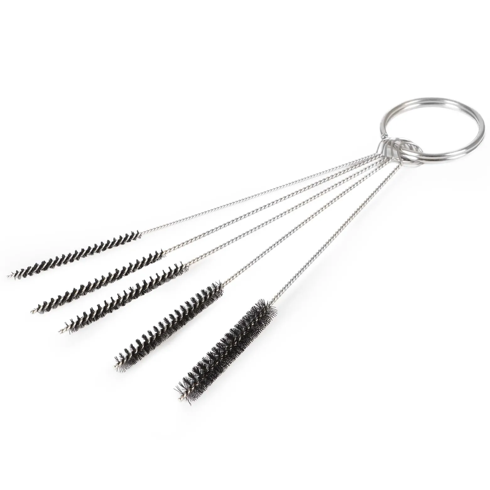 Wiltec 5 teiliges Reinigungsbürsten Set für Airbrushpistolen, 1,5 / 1,09 / 0,88 / 0,73 / 0,63 / 0,55 mm, Airbrush Zubehör zur Reinigung