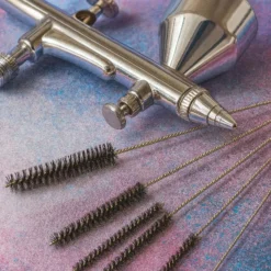 Wiltec 5 teiliges Reinigungsbürsten Set für Airbrushpistolen, 1,5 / 1,09 / 0,88 / 0,73 / 0,63 / 0,55 mm, Airbrush Zubehör zur Reinigung
