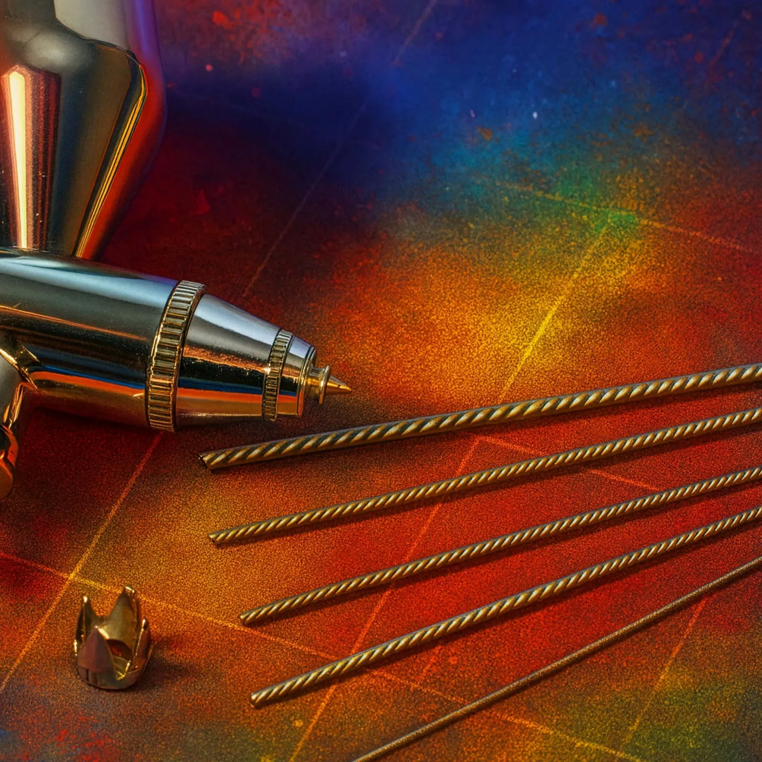 Wiltec 12 teiliges Reinigungs Set für Airbrushpistolen, mit Reinigungsbürsten Ø 3-7 mm, Düsennadeln, Reinigungsnadel, Airbrush Zubehör zur Reinigung