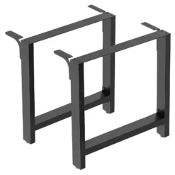 Wiltec Tischbeine aus Stahl 2er Set 90x72cm Vierkantrohre in schwarz pulverbeschichtet Tischkufen Tischgestell Tischuntergestell