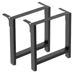Wiltec Tischbeine aus Stahl 2er Set 80x72cm Vierkantrohre in schwarz pulverbeschichtet Tischkufen Tischgestell Tischuntergestell