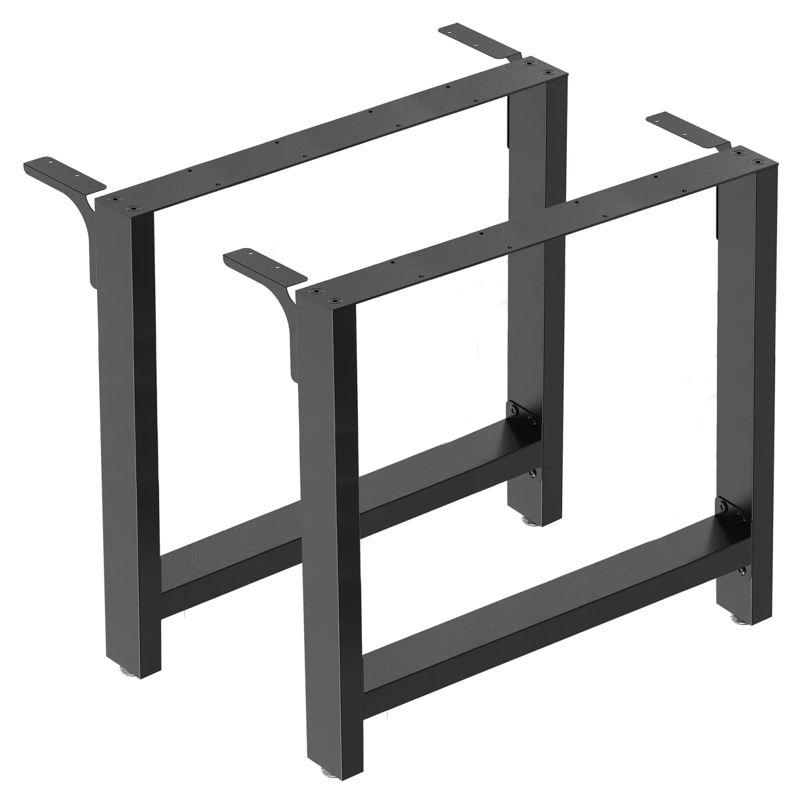Wiltec Tischbeine aus Stahl 2er Set 100x72cm Vierkantrohre in schwarz pulverbeschichtet Tischkufen Tischgestell Tischuntergestell