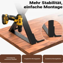 Wiltec Tischbeine 2er Set aus Stahl im X-Profil 72x60cm in Schwarz Tischkufen Tischgestell Tischuntergestell in X Form