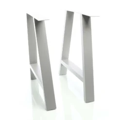 Wiltec Tischbeine 2er Set aus Stahl 70x72cm Grau in A-Form Industrial Vierkantrohr Tischkufen Tischgestell Tischuntergestell Möbelkufen