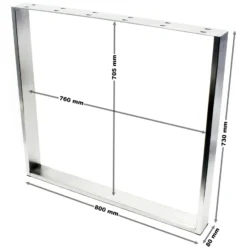 Wiltec Tischgestell aus Edelstahl 80x8x73cm Tischbein für drinnen und draußen Tischuntergestell Tischkufe Kufengestell