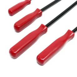 Wiltec 4tlg Brecheisen Set wärmebehandelt mit PVC-Griff Stemmeisen 20cm 30cm 45cm 60cm Brechstange Satz mit Nageleisen Montiereisen