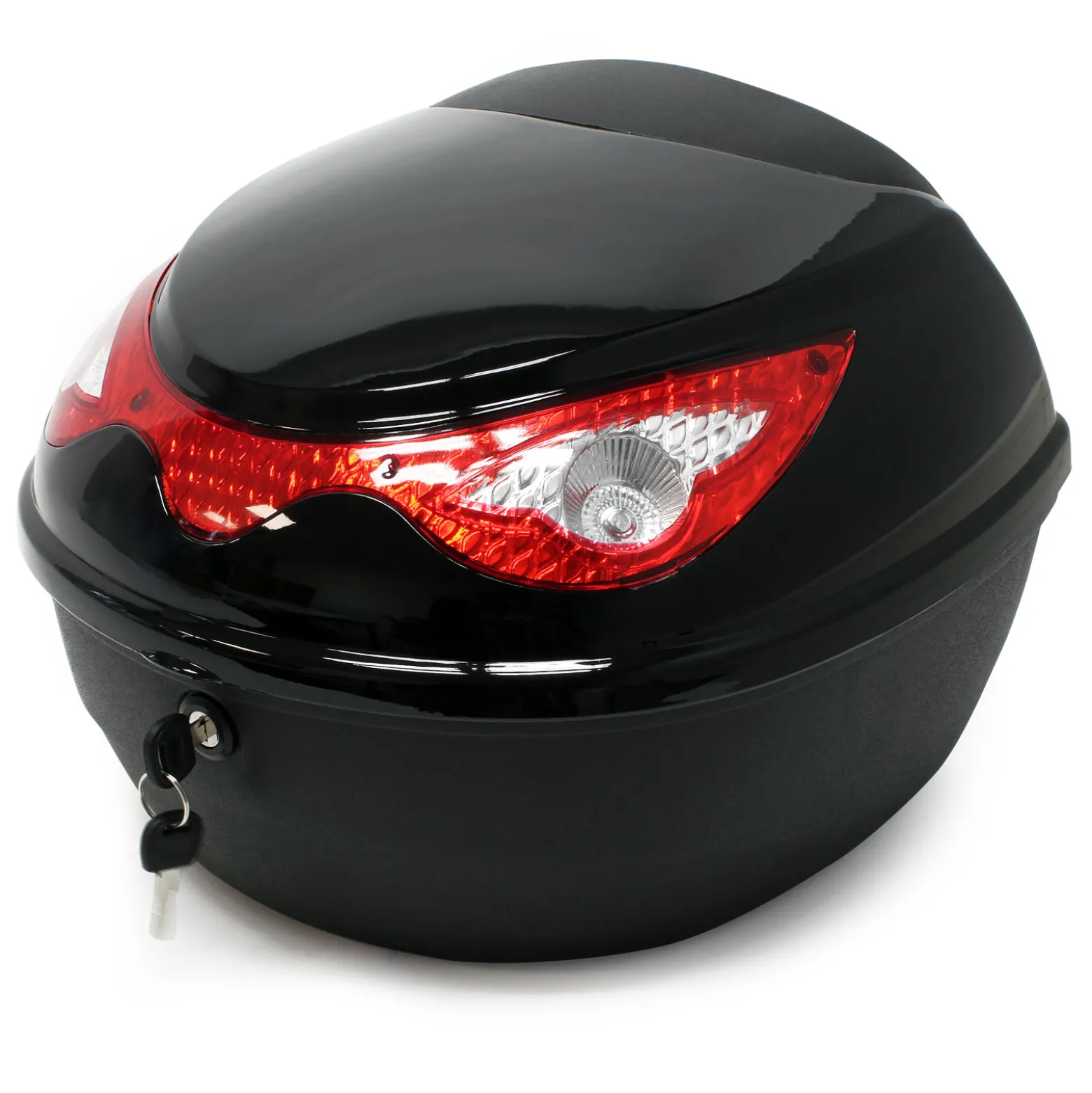 Wiltec Top Case 380x400x300 mm, 22 L, schwarz, für Roller, Motorrad, Quad, Helmkoffer, Rollerkoffer, Motorradkoffer abschließbar