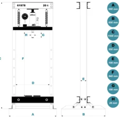 Wiltec 20T Profi Werkstattpresse, 500mm, Hydraulikpresse aus Stahl, Rahmenpresse mit Manometer, Lagerpresse