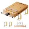 Wiltec Tragbare Hobelbank 45,5x28x7 cm & Schraubstock Mini-Werkbank aus Buchenholz Mobil Tragbar für Klemmen Hobeln