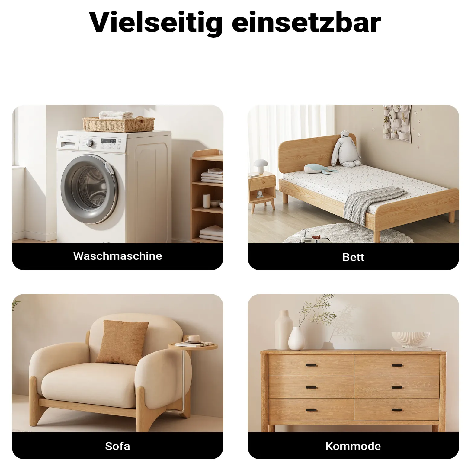 Wiltec Transportroller 250 kg 580x290 mm, viereckig, MDF Möbelroller, Rollbrett mit 4 Lenkrollen, Möbelhund als Umzugshilfe