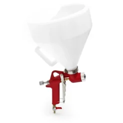 Wiltec Trichterpistole 6 L mit 3 Düsen 4,5 mm, 6 mm, 8 mm, Spritzpistole Sprühpistole mit Druckluft zum Verputzen für Lehmputz, Quarzstand usw.