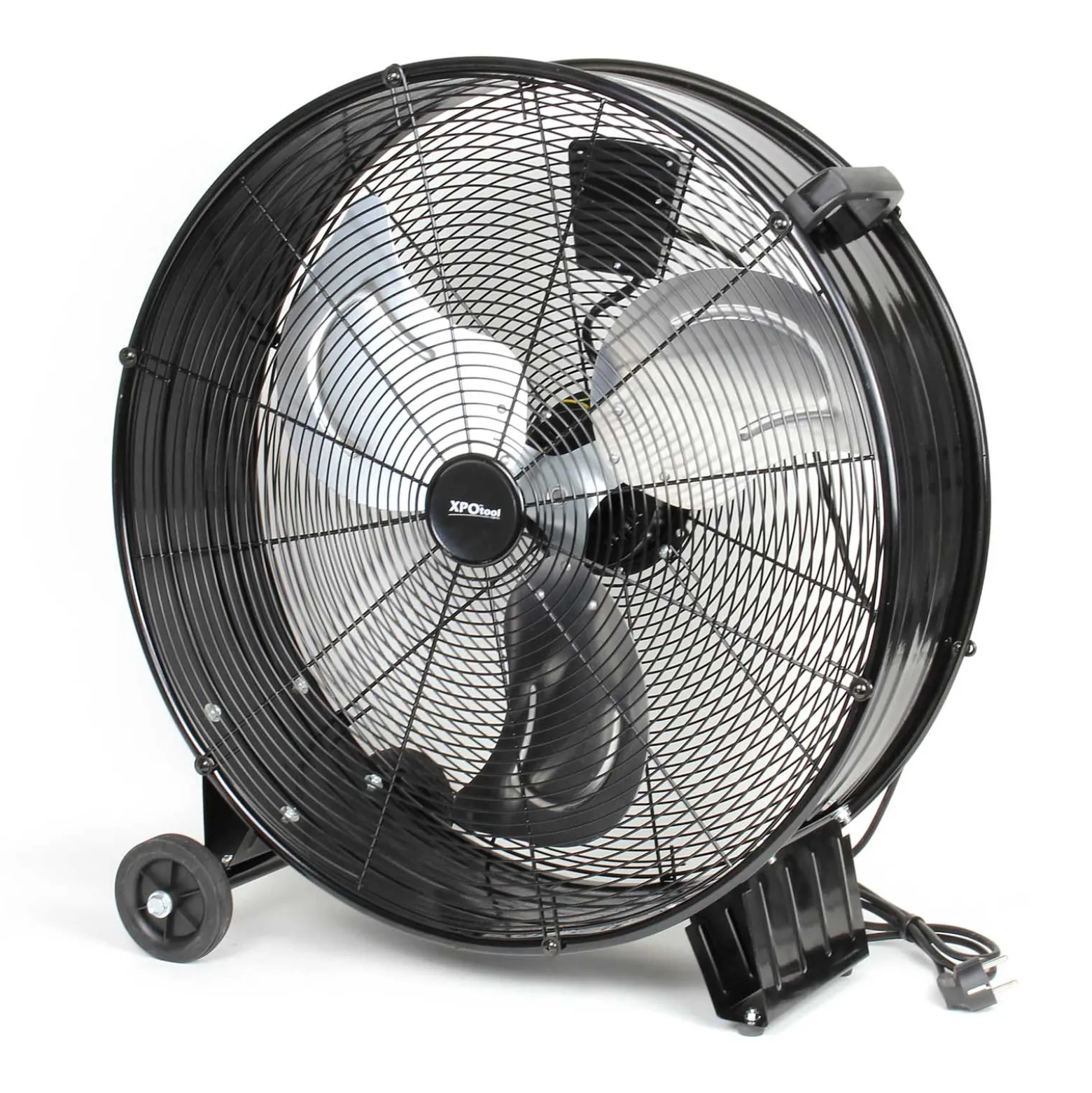 Wiltec Trommelventilator 60 cm 180 W Bodenventilator mit Kabel und Räder, 3 Geschwindigkeitsstufen, Windmaschine