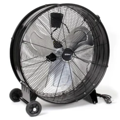Wiltec Trommelventilator 60 cm 180 W Bodenventilator mit Kabel und Räder, 3 Geschwindigkeitsstufen, Windmaschine