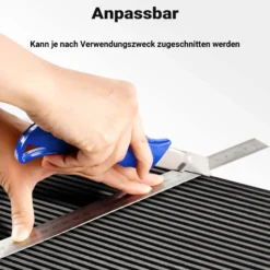 Wiltec Türschwellenrampe bis 50 t, Rollstuhlrampe aus rutschfestem Gummi 900 x 200 x 40 mm, Bordsteinrampe kürzbar für Rollstuhl & Rollator, Rampe für Türen und Badezimmer