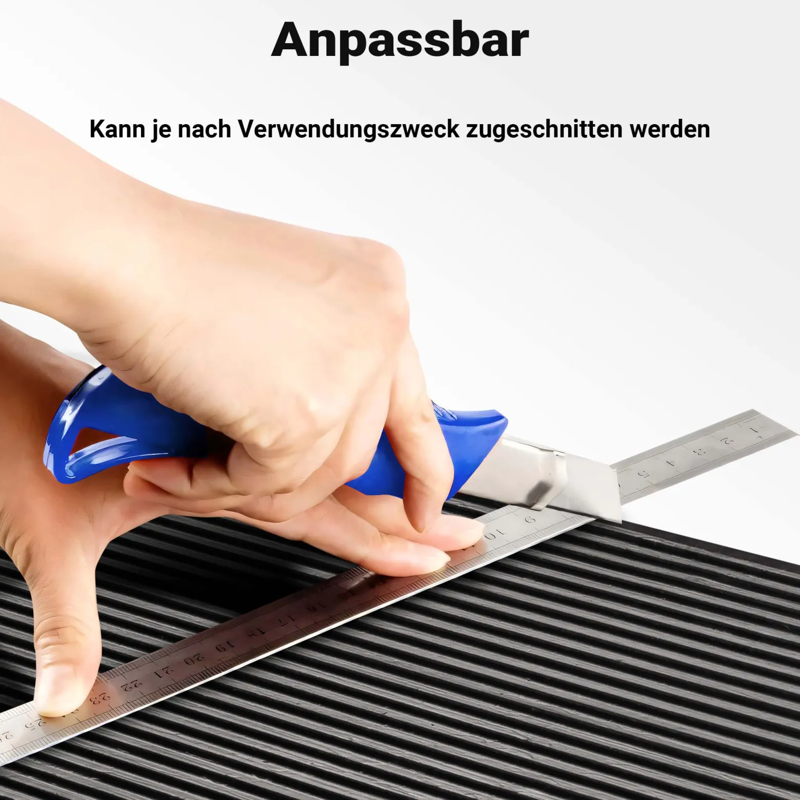 Wiltec Türschwellenrampe bis 50 t, Rollstuhlrampe aus rutschfestem Gummi 900 x 250 x 45 mm, Bordsteinrampe kürzbar für Rollstuhl & Rollator, Rampe für Türen und Badezimmer