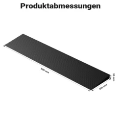 Wiltec Türschwellenrampe 900x200x30 mm für Rollstuhl & Rollator, schwarz, Rollstuhlrampe aus Vollgummi, rutschfeste Oberfläche, Bordsteinrampe kürzbar