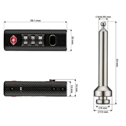 Wiltec TSA Schloss für Koffer 4er Set, Zahlenschloss 3-stellig, Schloss mit Zahlencode, Gepäckschloss für Reisen, robustes Kofferschloss für Gepäck, Vorhängeschloss aus widerstandsfähigem Material