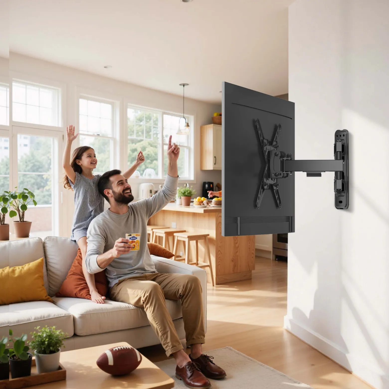 Wiltec TV Halterung 13"–43", TV Wandhalterung schwenkbar bis 20 kg, platzsparende Fernsehhalterung, Fernseher Wandbefestigung einfache Installation