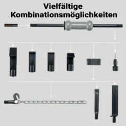 Wiltec Universal Ausbeulwerkzeug 11-tlg., Ausbeulsatz mit Schlaghammer Gleithammer und Zubehör, Ausbeulhammer zum Dellen Ausbeulen