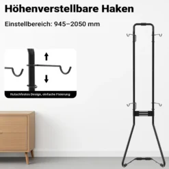 Wiltec Universal Fahrradständer für 2 Fahrräder 66,5 x 55,8 x 219 cm, Fahrradhalter freistehend, höhenverstellbarer Fahrrad Abstellständer