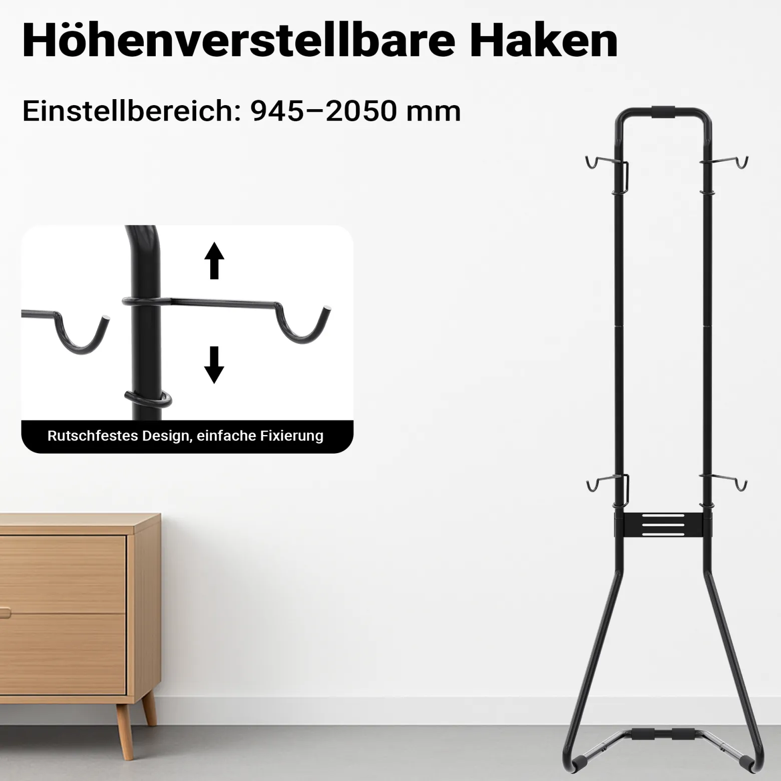 Wiltec Universal Fahrradständer für 2 Fahrräder 66,5 x 55,8 x 219 cm, Fahrradhalter freistehend, höhenverstellbarer Fahrrad Abstellständer