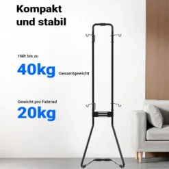 Wiltec Universal Fahrradständer für 2 Fahrräder 66,5 x 55,8 x 219 cm, Fahrradhalter freistehend, höhenverstellbarer Fahrrad Abstellständer