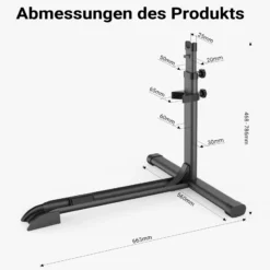 Wiltec universal Fahrradständer 68,8 x 56 x 49,3-81,1 cm, Fahrradhalter freistehend aus Stahl, höhenverstellbarer Fahrrad Abstellständer
