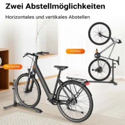 Wiltec universal Fahrradständer 68,8 x 56 x 49,3-81,1 cm, Fahrradhalter freistehend aus Stahl, höhenverstellbarer Fahrrad Abstellständer