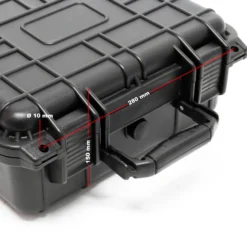 Wiltec Universalkoffer 35x29,5x15 cm schwarz, Schutzkoffer wasserdicht mit Druckausgleichsventil & anpassbaren Schaumstoffmatten