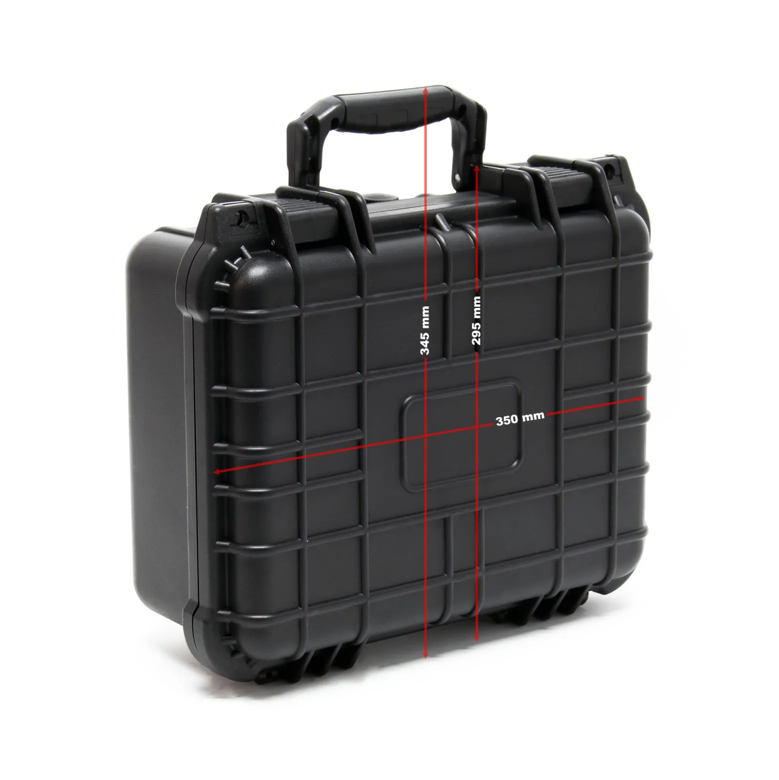 Wiltec Universalkoffer 35x29,5x15 cm schwarz, Schutzkoffer wasserdicht mit Druckausgleichsventil & anpassbaren Schaumstoffmatten