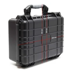Wiltec Universalkoffer 40,6x33x17,4 cm schwarz, Schutzkoffer Wasserdicht mit Druckausgleichsventil & anpassbaren Schaumstoffmatten