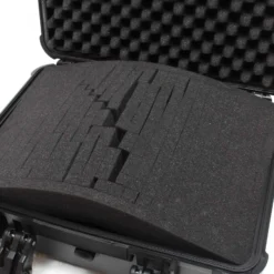 Wiltec Universalkoffer 40,6x33x17,4 cm schwarz, Schutzkoffer Wasserdicht mit Druckausgleichsventil & anpassbaren Schaumstoffmatten
