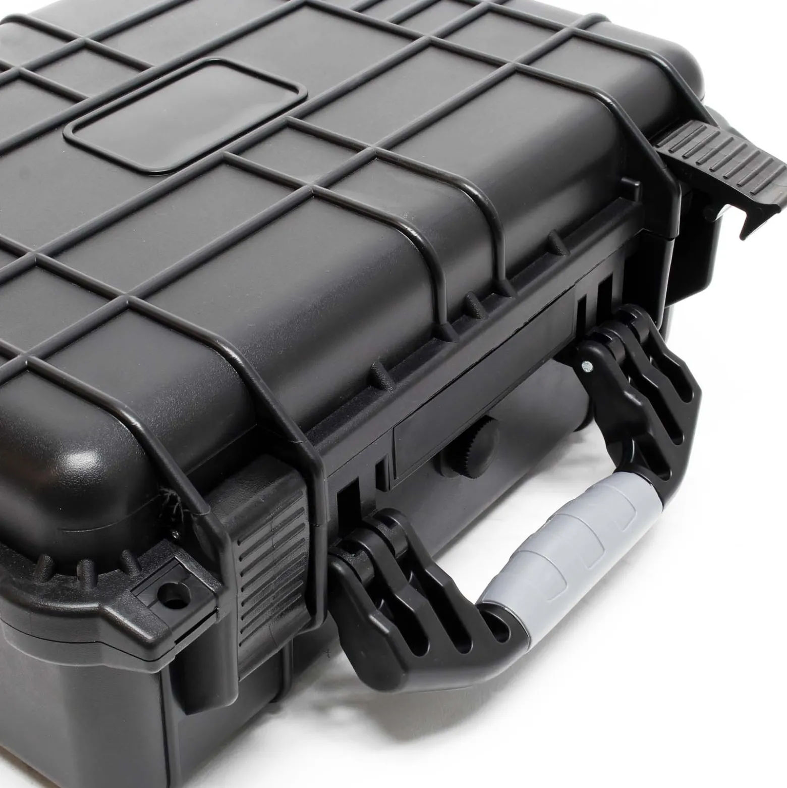 Wiltec Universalkoffer 40,6x33x17,4 cm schwarz, Schutzkoffer Wasserdicht mit Druckausgleichsventil & anpassbaren Schaumstoffmatten