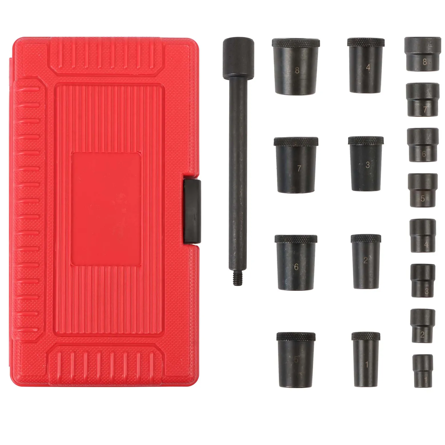 Wiltec Universal Kupplungszentrierwerkzeug 17-tlg., Zentriersatz mit Zentrieradaptern, Zentrierdorn, Zentrierwerkzeug Set zum Kupplung Zentrieren