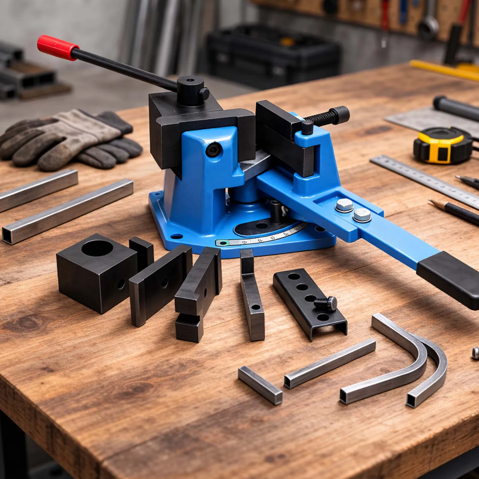 Wiltec Universal Winkelbieger bis 18 mm Stärke und 20 mm Höhe, Biegemaschine Biegegerät mit Skala und Anschlag, Winkelbiegemaschine manuell