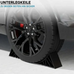 Wiltec Unterlegkeile Anhänger 2 Stück bis 1,6t Unterlegkeile Wohnmobil 220x90x110mm für verschiedene Reifengrößen, mit 2 Halterungen und Schrauben